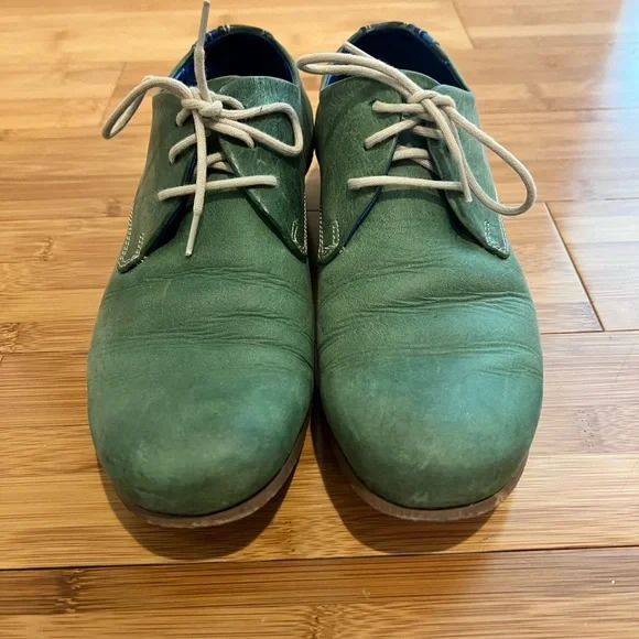 John Fluevog Radio CBC Leather & Suede Derby Shoes - Picture 5 of 8